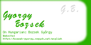 gyorgy bozsek business card