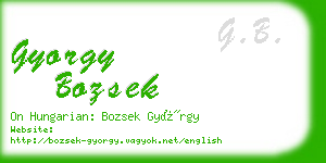 gyorgy bozsek business card